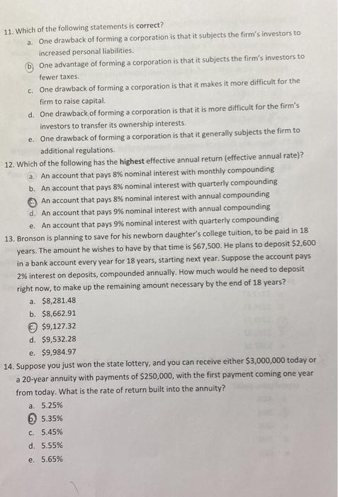 11. Which of the following statements is correct?