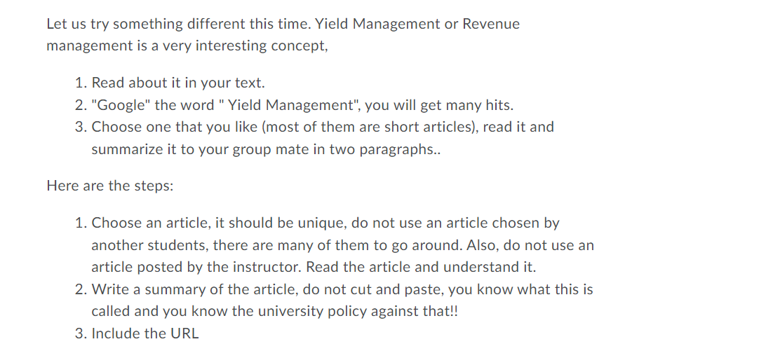 Let us try something different this time. Yield