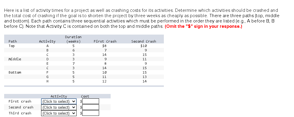 First crash (Click to select) F B G $ Second