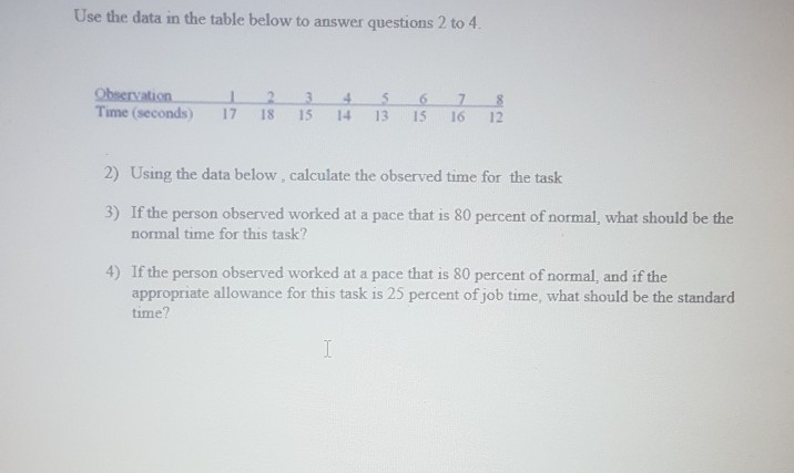 Use the data in the table below to answer