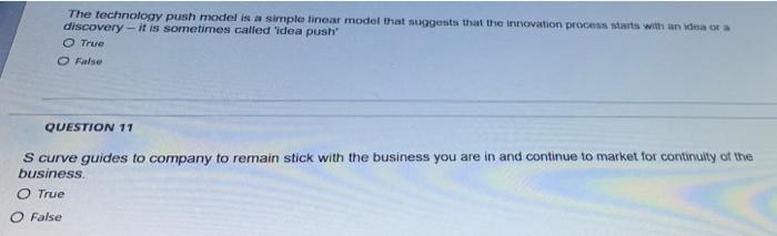The technology push model is a simple linear