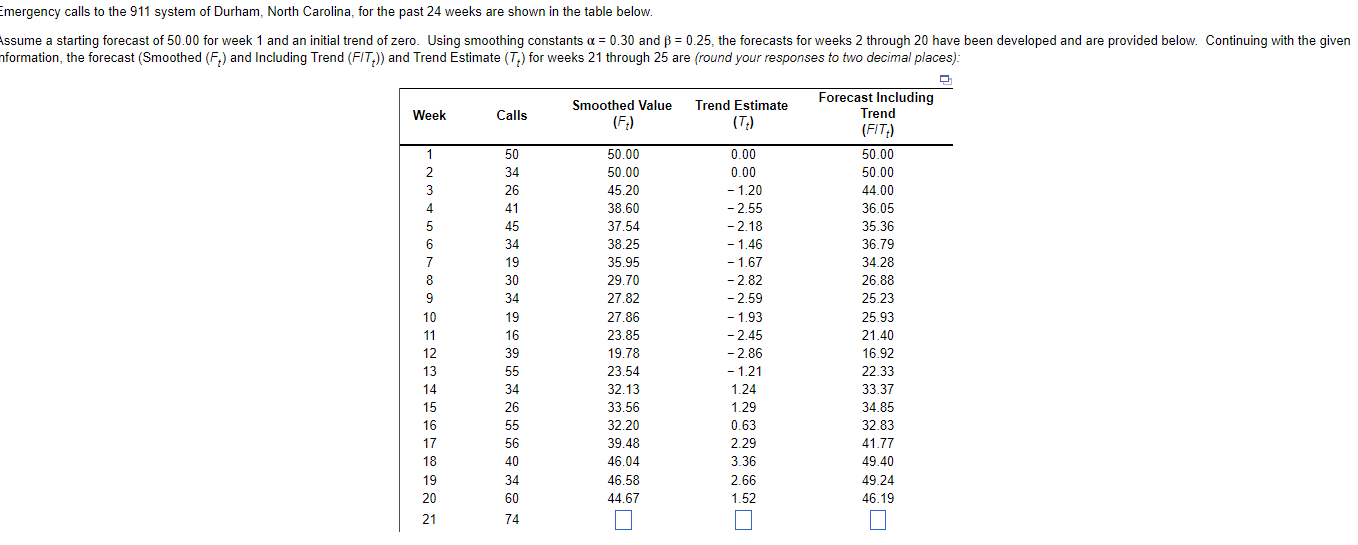 PLEASE DO WEEKS 21-25 nergency calls to the 911