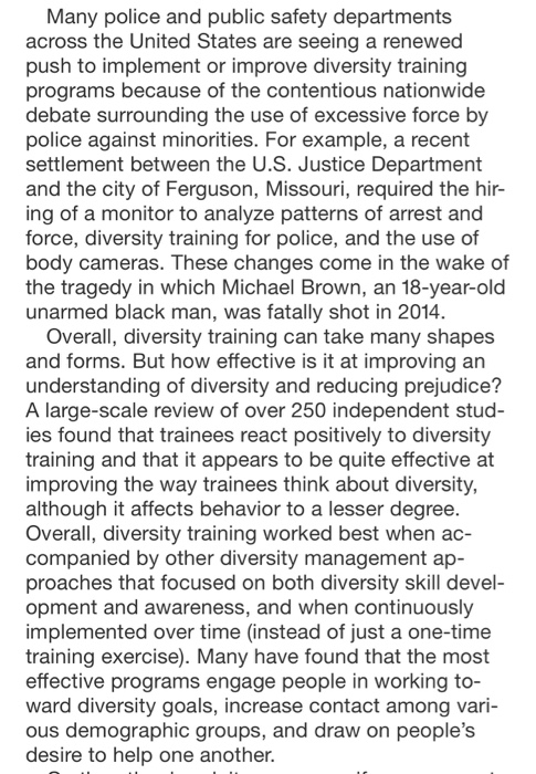 .Do you think diversity training is effective? If