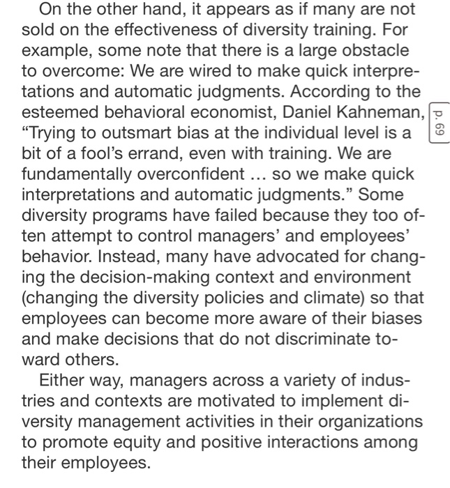 .Do you think diversity training is effective? If