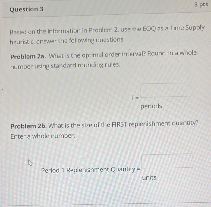 tasked to determine the best replenishment