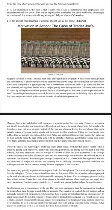 Read the case study given below and answer the