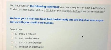 You have written the following statement to