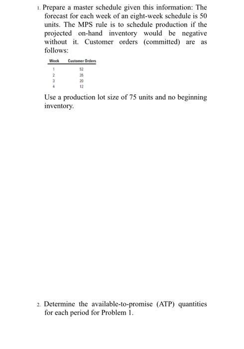 show the steps please 1. Prepare a master