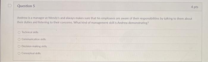 Andrew is a manager at Wendy's and always makes