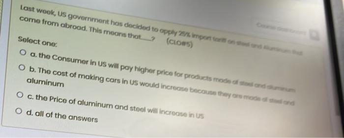 Last week, US government has decided to apply 25%