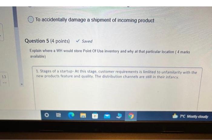 To accidentally damage a shipment of incoming