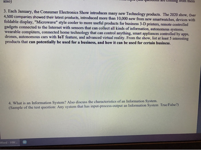 also) ing Trom them 3. Each January, the Consumer