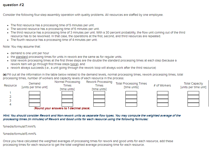 question #2 Consider the following four-step