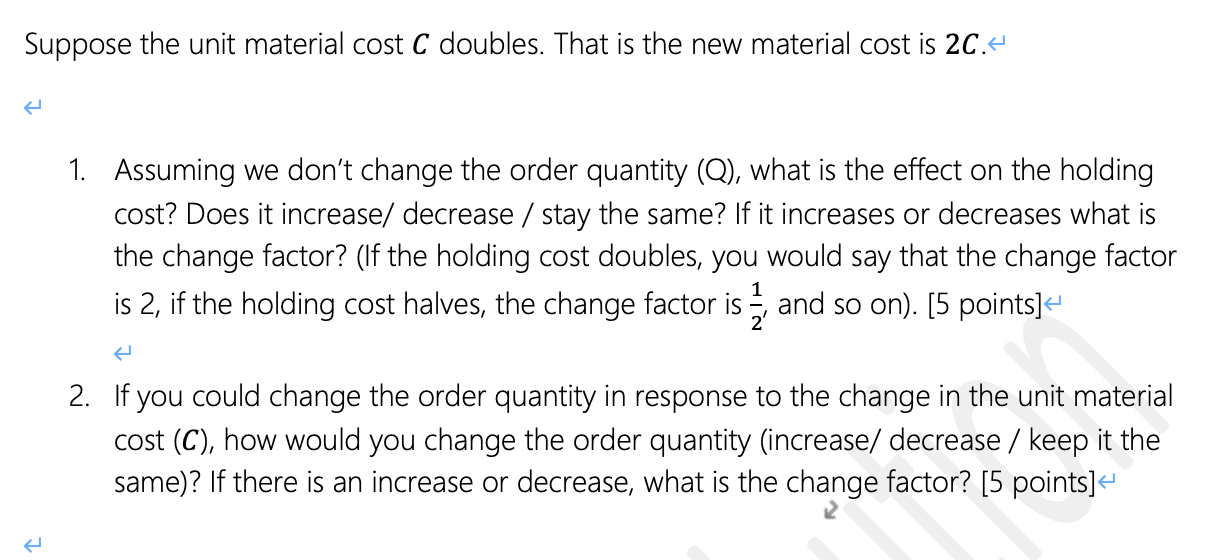 Use the formulas below to answer the following