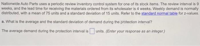 Nationwide Auto Parts uses a periodic review