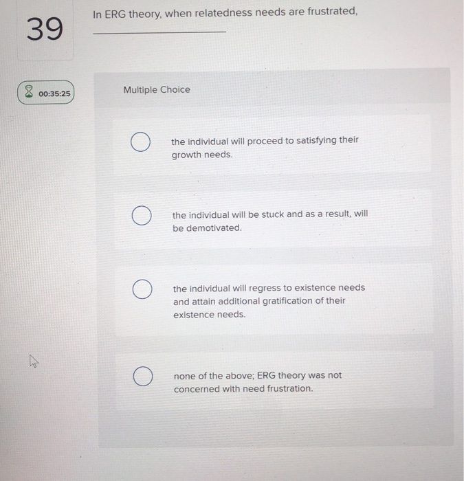 In ERG theory, when relatedness needs are