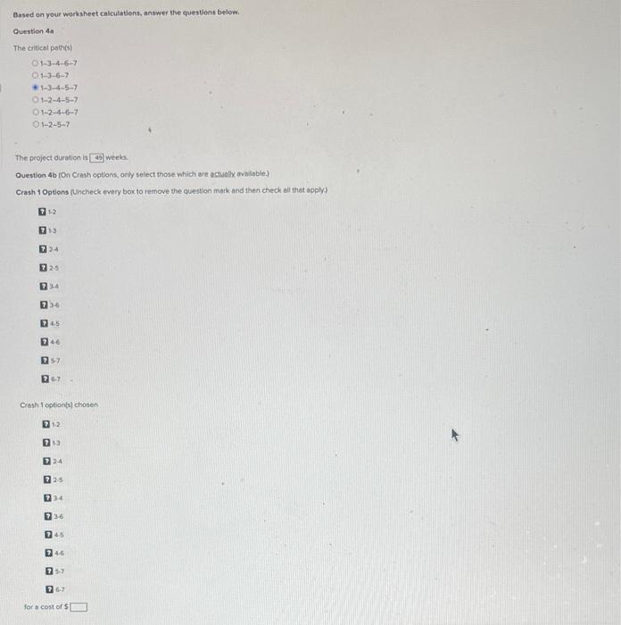 4. Given the following network diagram and