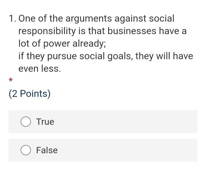 1. One of the arguments against social