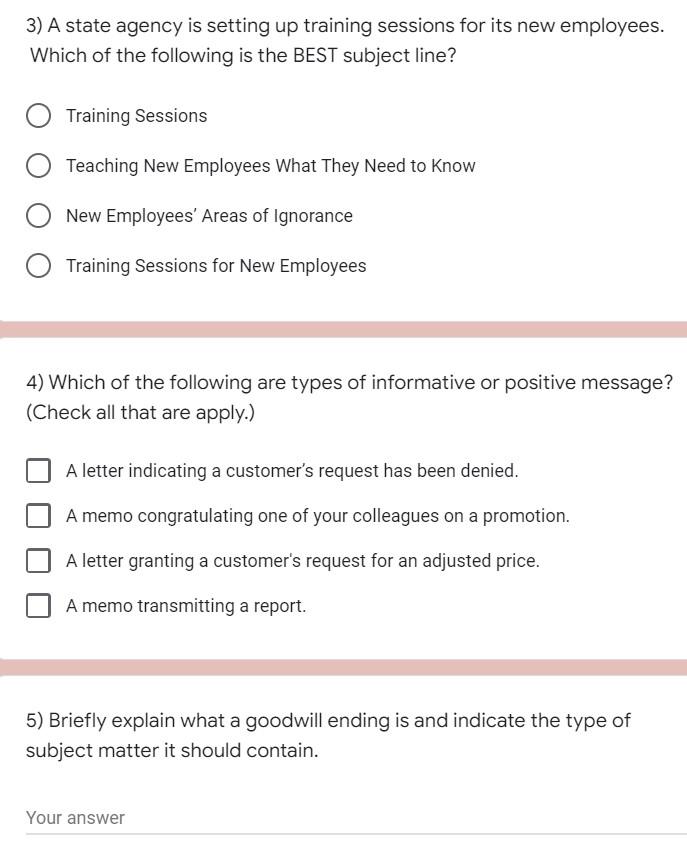 DO NOT Answer if you are not 100% sure. 3) A