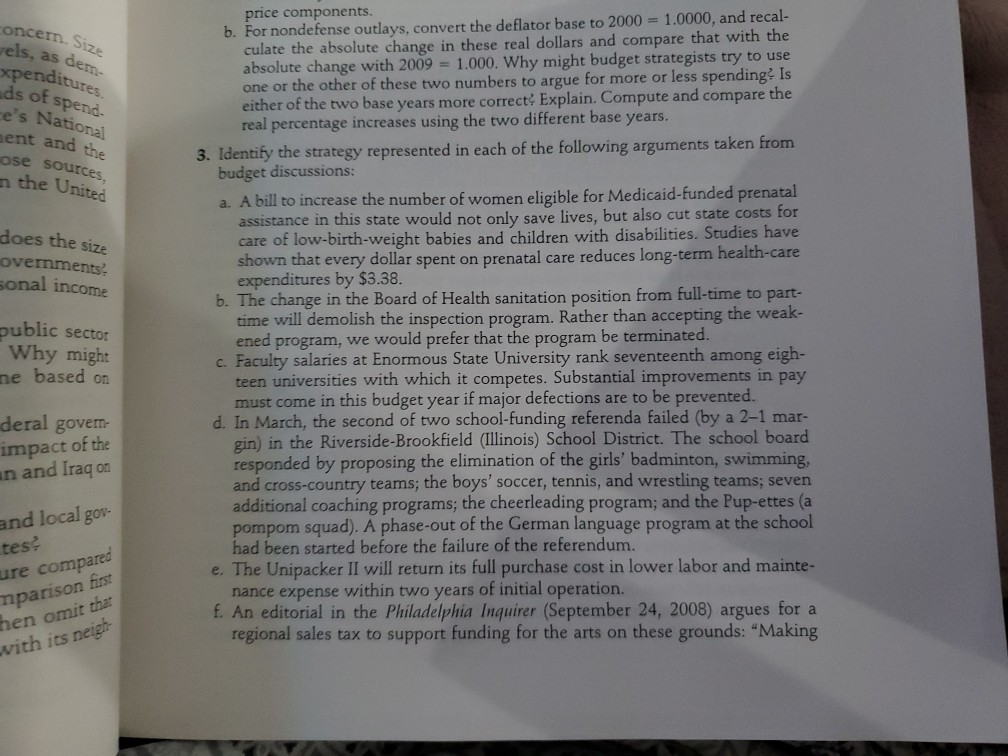 I need answers for question 3. from a to f.