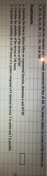 Ten devices were put into operation and er