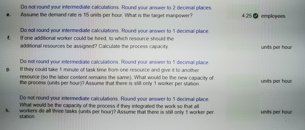 please answer and show work for C, F, G, H PA 4-2