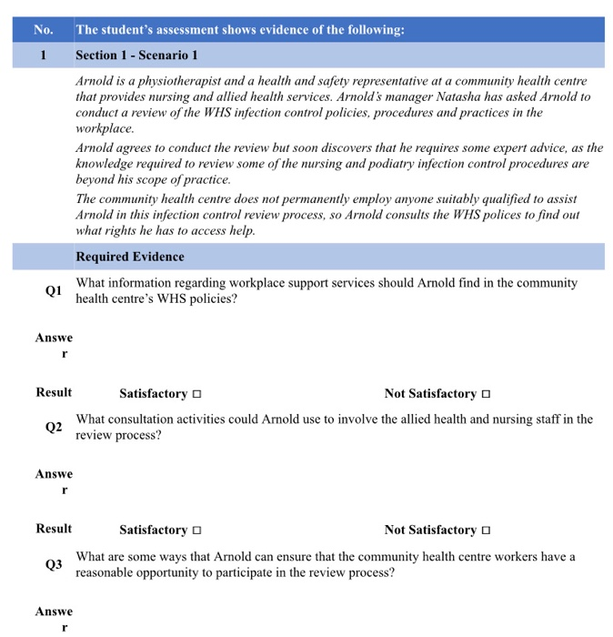 No. 1 The student's assessment shows evidence of