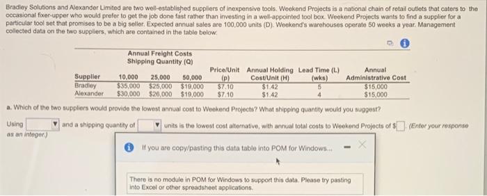 Bradley Solutions and Alexander Limited are two