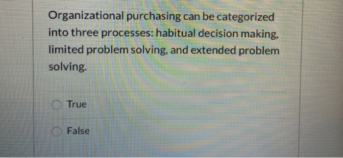 Organizational purchasing can be categorized into