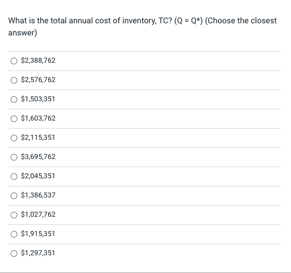 Economic Order Quantity Exercise (30 Points) SCM