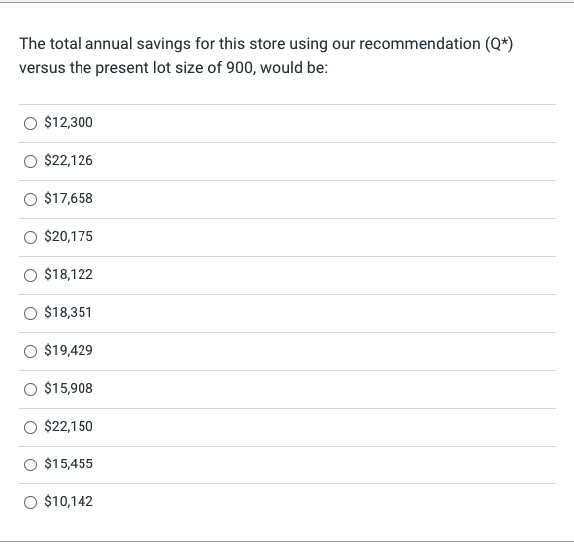 Economic Order Quantity Exercise (30 Points) SCM