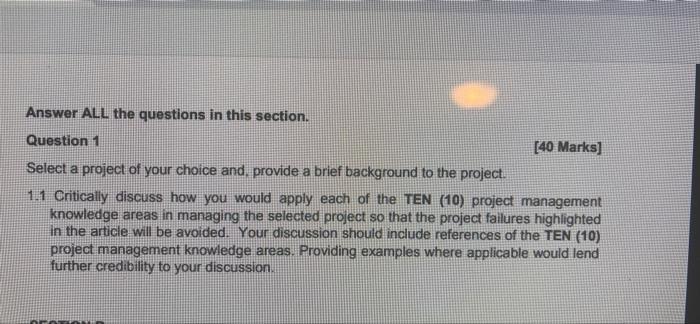 Answer ALL the questions in this section.