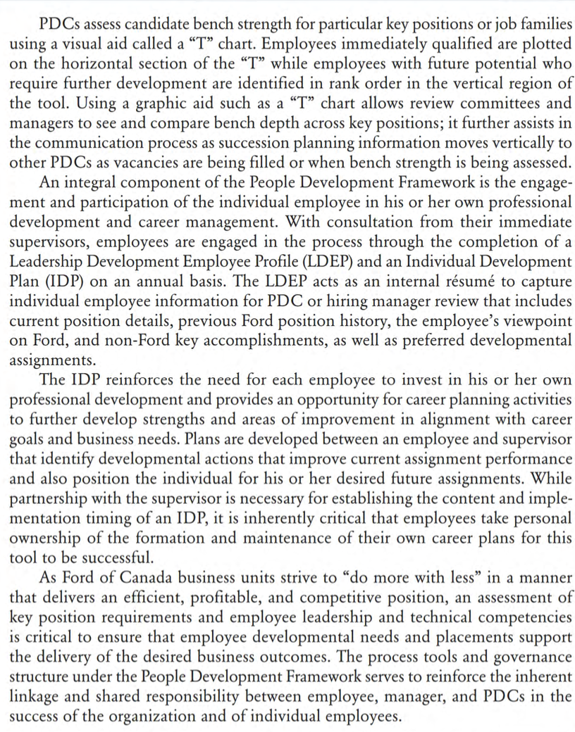 CASE STUDY 1 THE PEOPLE DEVELOPMENT FRAMEWORK AT