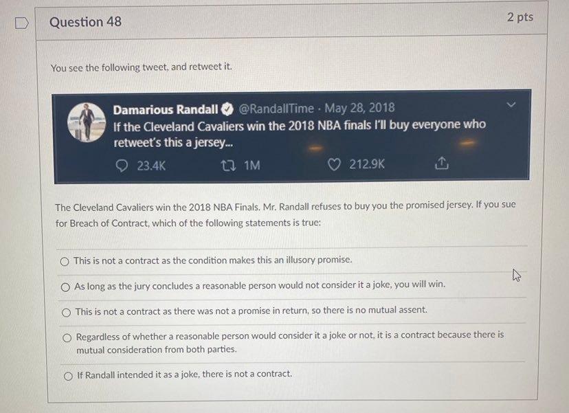 Question 49 2 pts Multiple Answer Options: Select