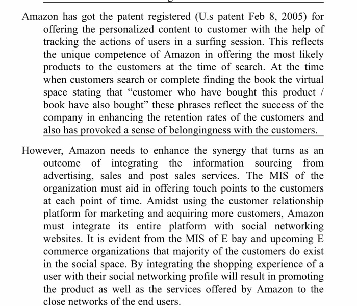 Information Systems at Amazon.com Emerging as an