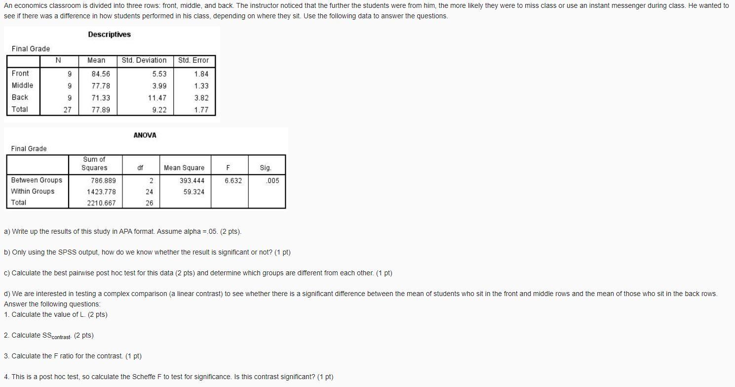 An economics classroom is divided into three