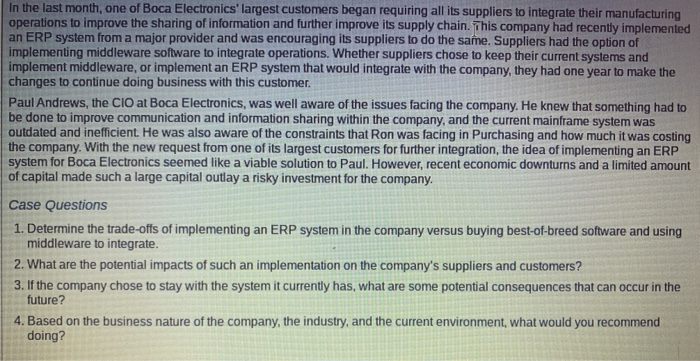 Please read the Case Study & answer 1-4 thanks