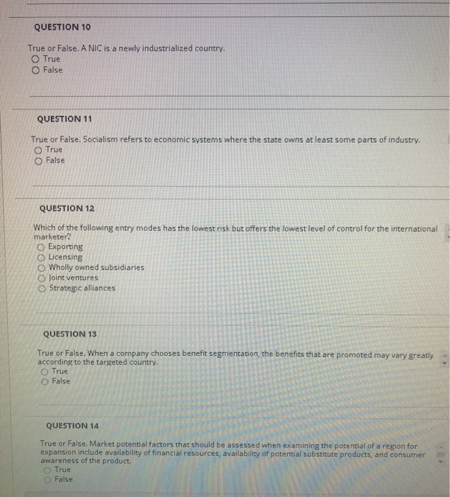 10-14 QUESTION 10 True or False. A NIC is a newly