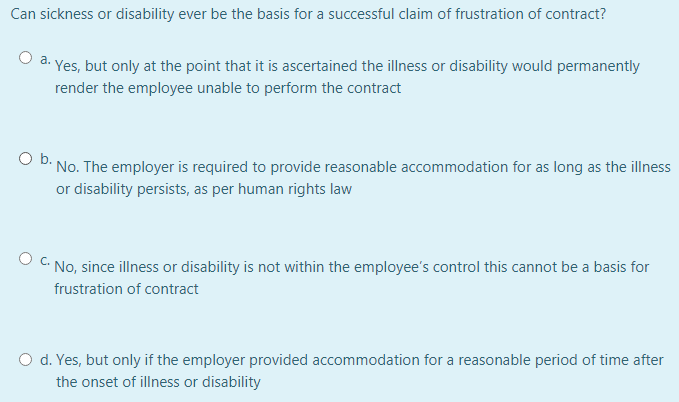 Can sickness or disability ever be the basis for