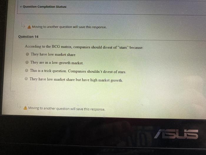 Question Completion Status: Moving to another