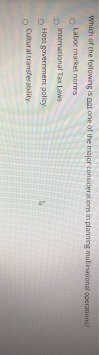 Which of the following is not one of the major