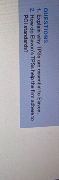 QUESTIONS 1. Explain why TPSs are essential to