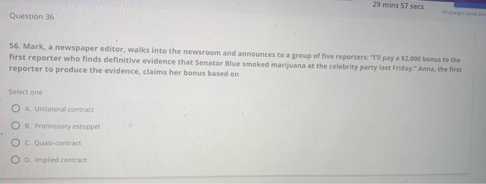 29 mins 57 secs Question 36 56. Mark, a newspaper