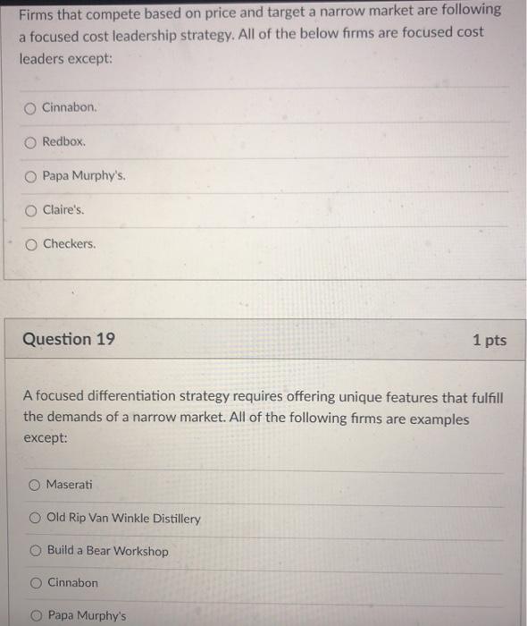 Firms that compete based on price and target a
