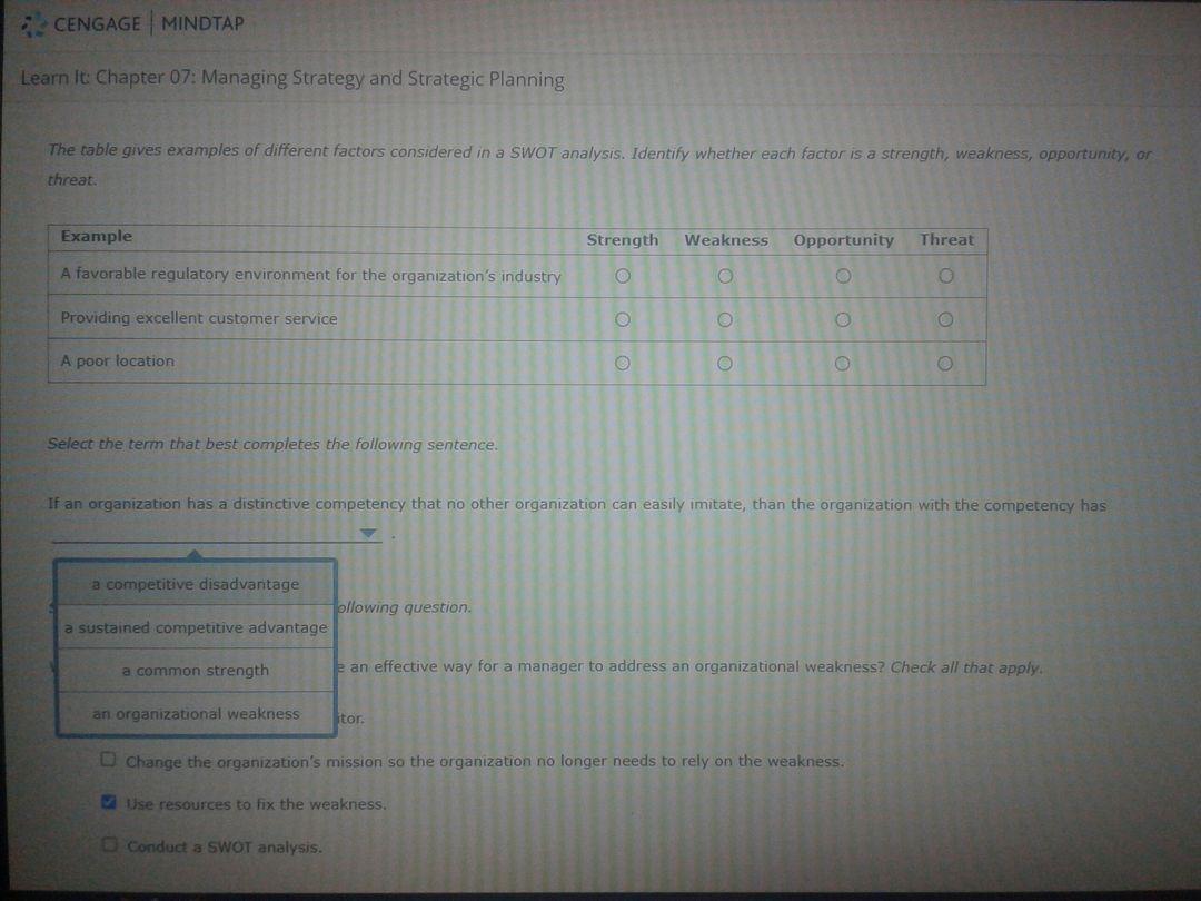 CENGAGE MINDTAP Learn It: Chapter 07: Managing