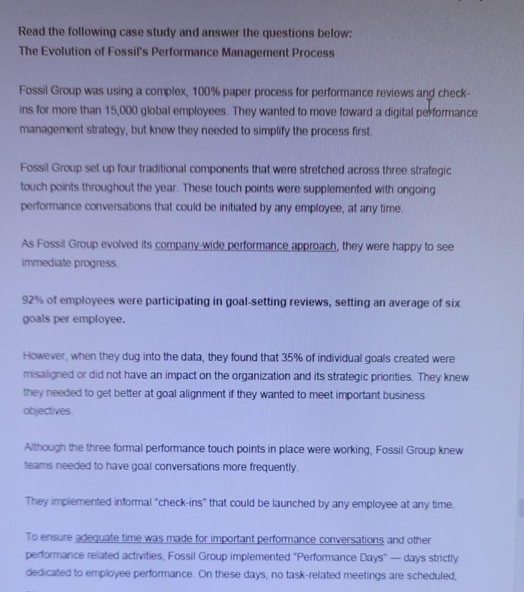 Read the following case study and answer the