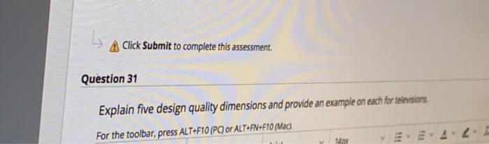 A Click Submit to complete this assessment.