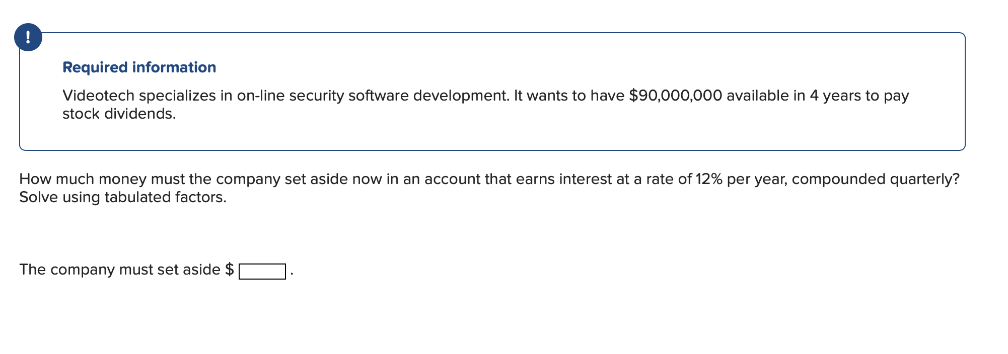 ! Required information Videotech specializes in