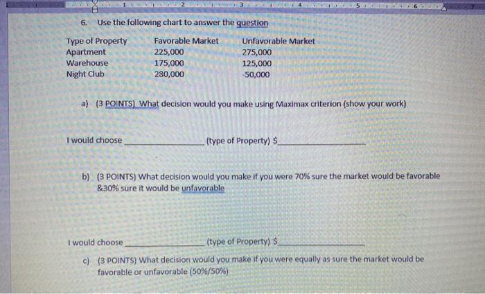 6. Use the following chart to answer the question