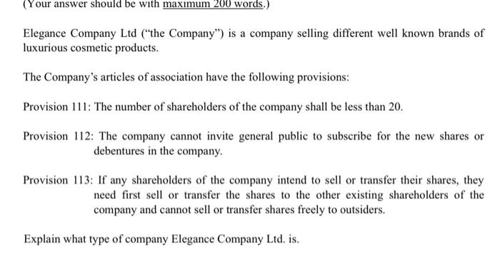 (Your answer should be with maximum 200 words.)